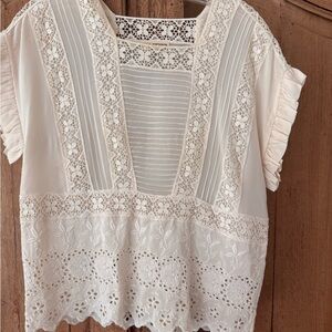Ulla Johnson Cream Lace Women's Top